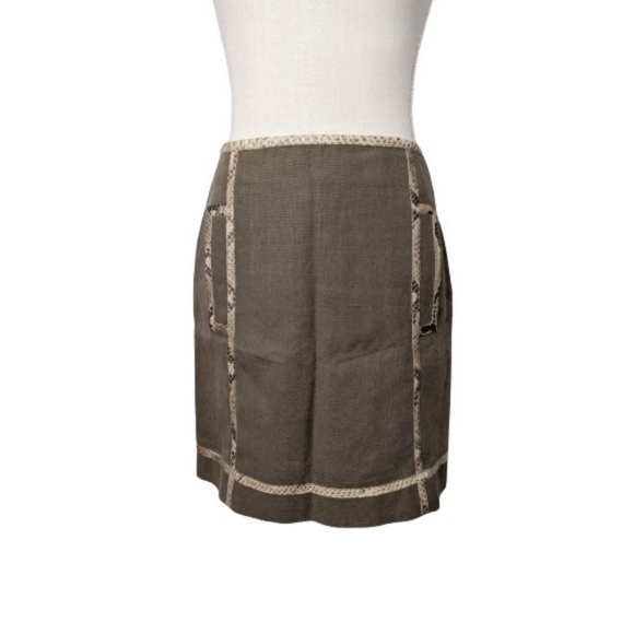 Michael Kors Python Trim Hemp Skirt 2 - Picture 1 of 10
